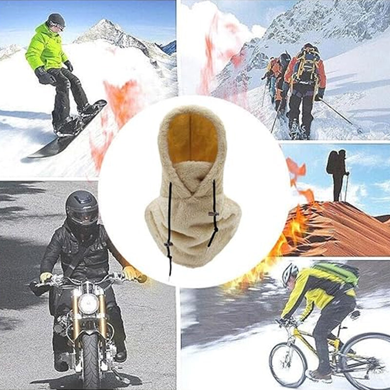 Lyžařská kukla ze sherpy s kapucí — prodyšná, pružná a hřejivá ochrana