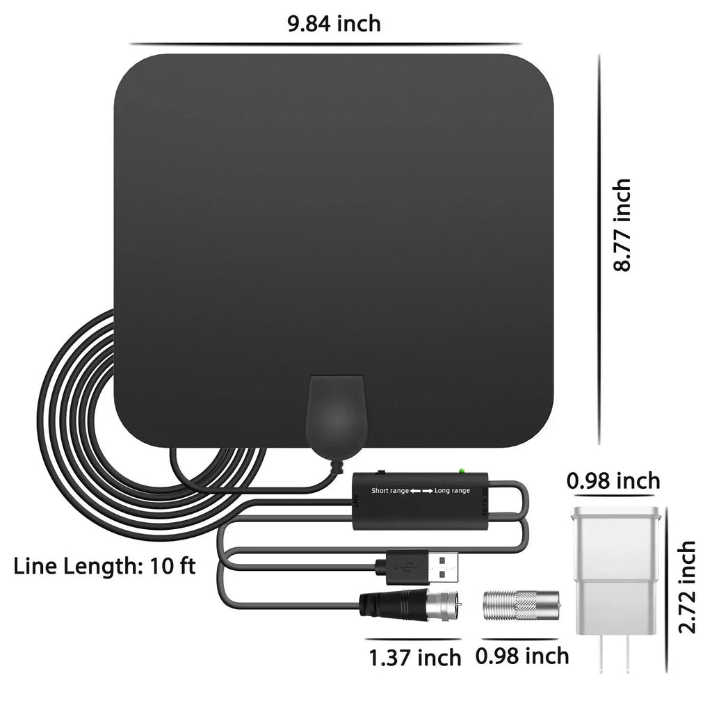 300 Miles Indoor Digital Amplified HDTV Antenna W/ Signal Booster | Filindra