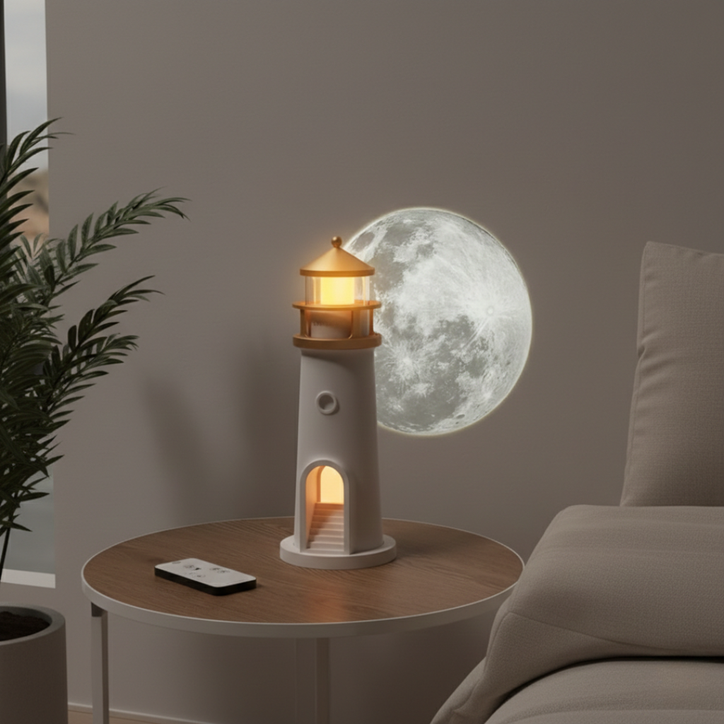 Přenosné projekční noční světlo a reproduktor — integrovaná audio lampa