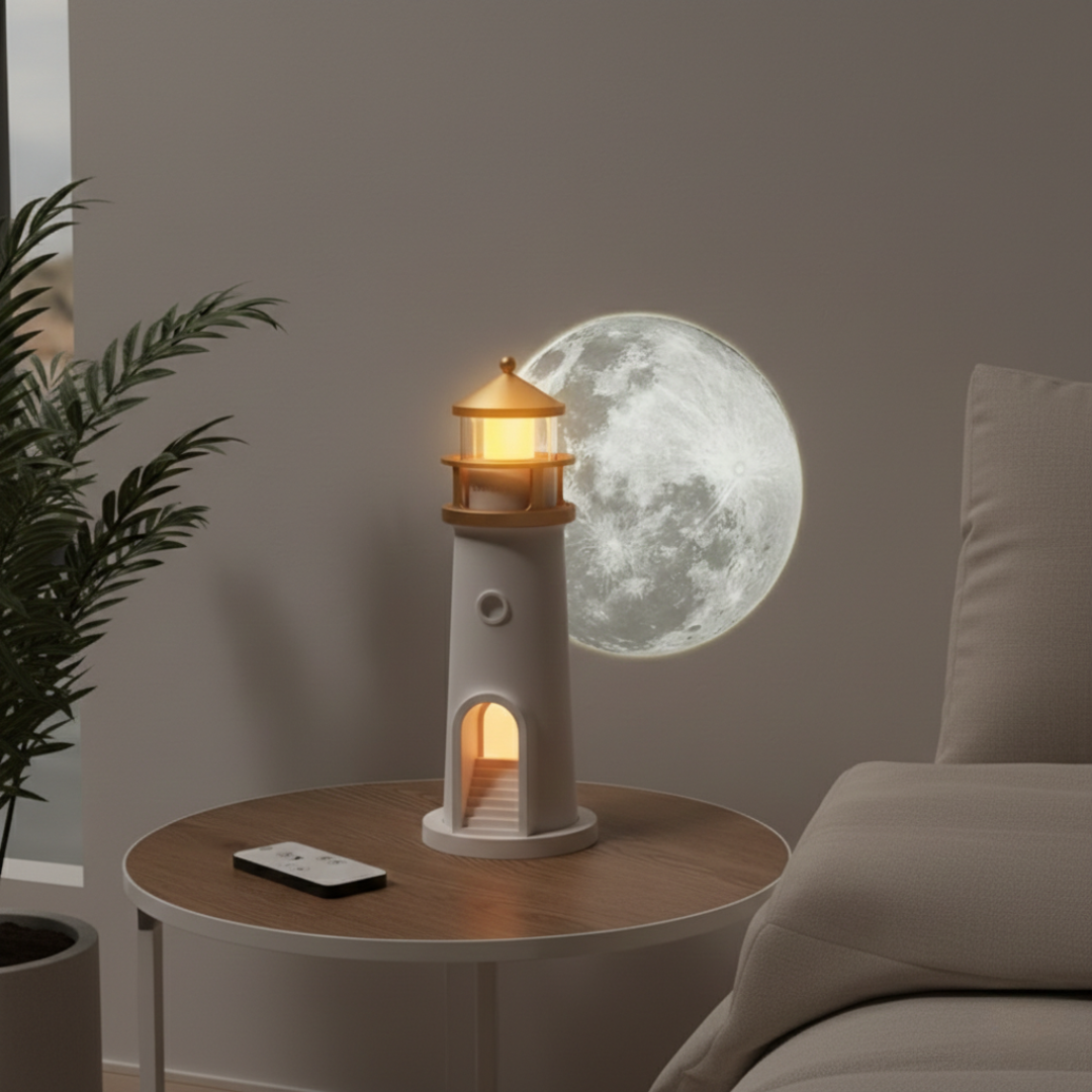 Přenosné projekční noční světlo a reproduktor — integrovaná audio lampa