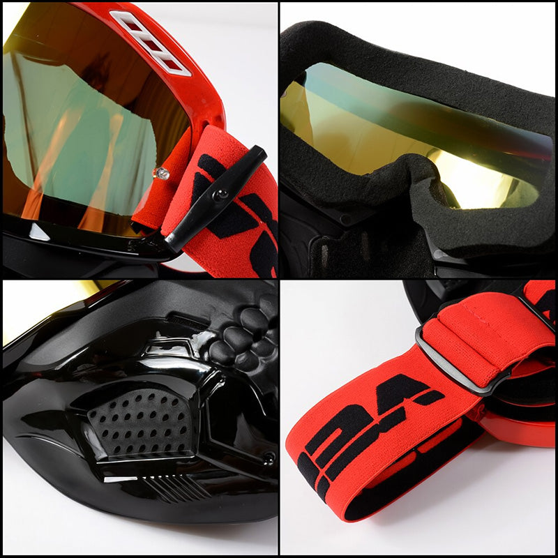 Maschera da moto a teschio — lente antiurto