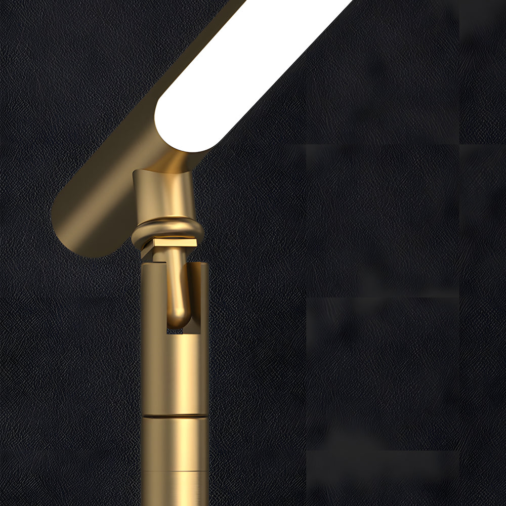 Lampada da scrivania lineare in ottone e rame con LED - Direzione della luce regolabile
