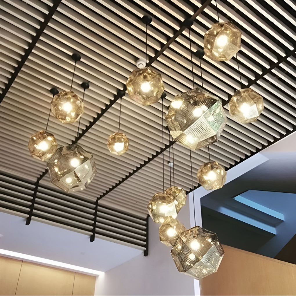 Στρογγυλό γεωμετρικό κρεμαστό φωτιστικό LichtDesign — Ηλεκτρολυτικά επεξεργασμένο μέταλλο