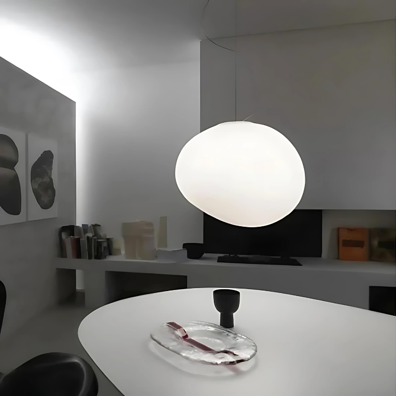 AstraGlow Pebble Shaped Glass Pendant Lamp For Dining Rooms