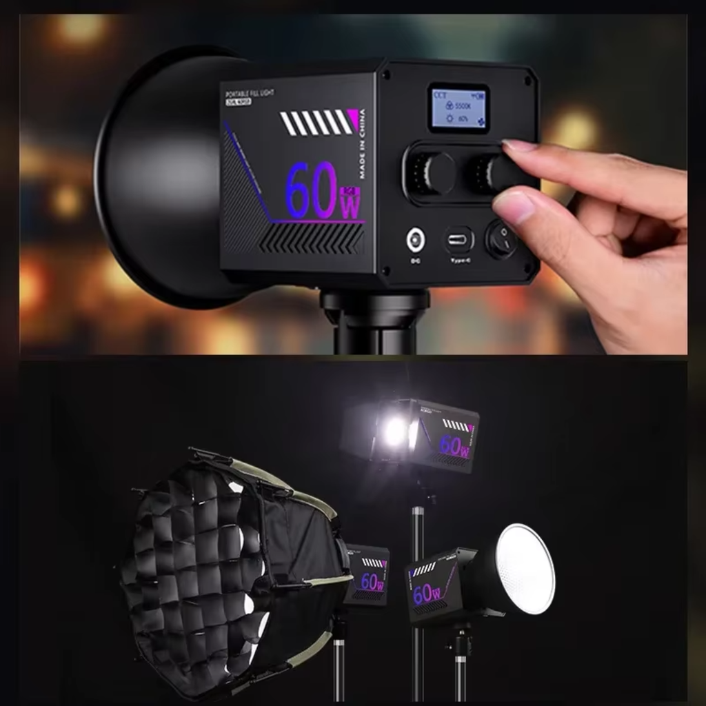 Συμπαγές φωτιστικό βίντεο RGB — ενσωματωμένη επαναφορτιζόμενη μπαταρία 10000mAh