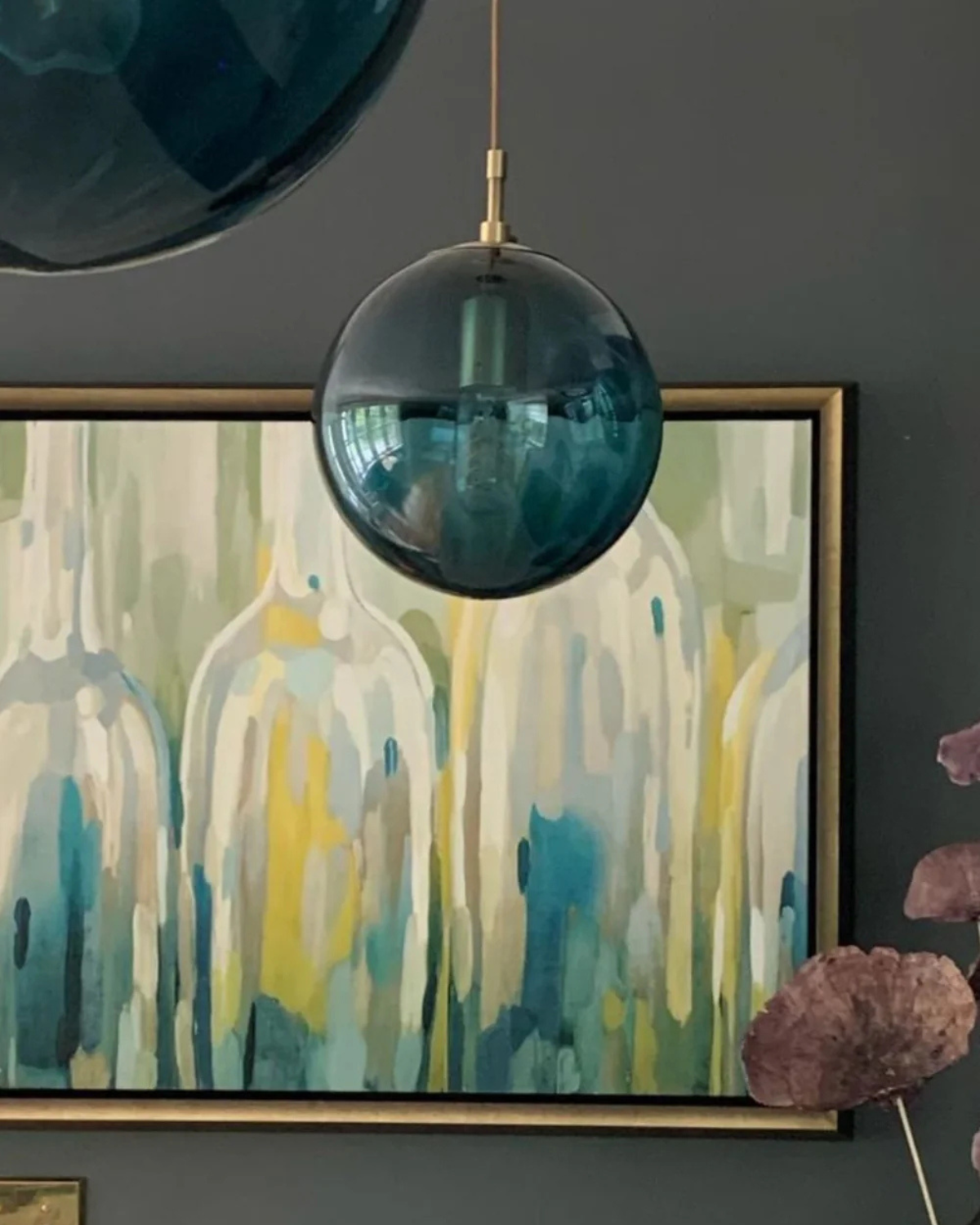 VeraLux vintage taklampa i bärnstensfärgat glas med varmt sken