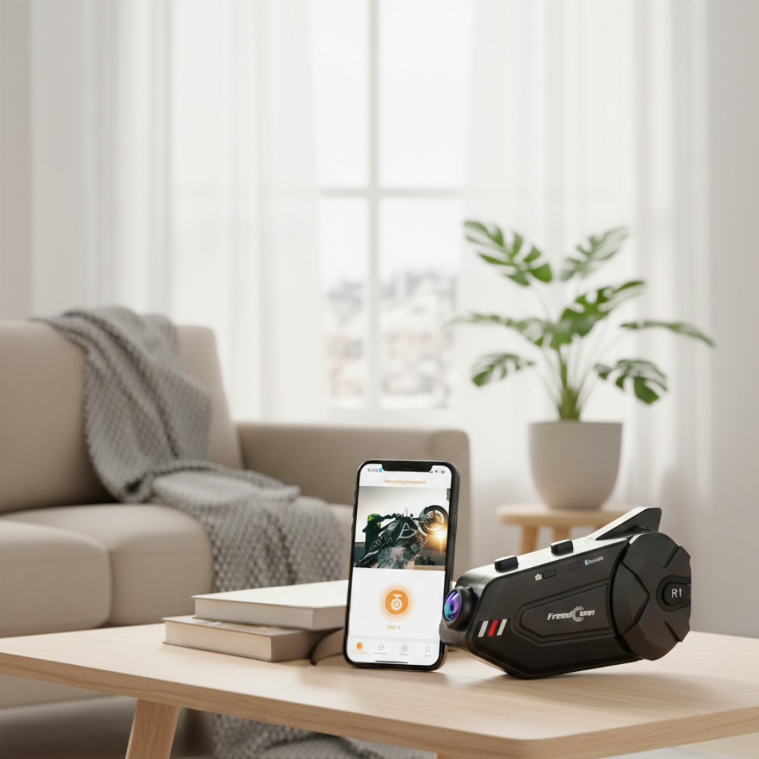 Intercomunicador Bluetooth para motocicleta — Auricular modular, cámara 1080P, alcance de 1000M