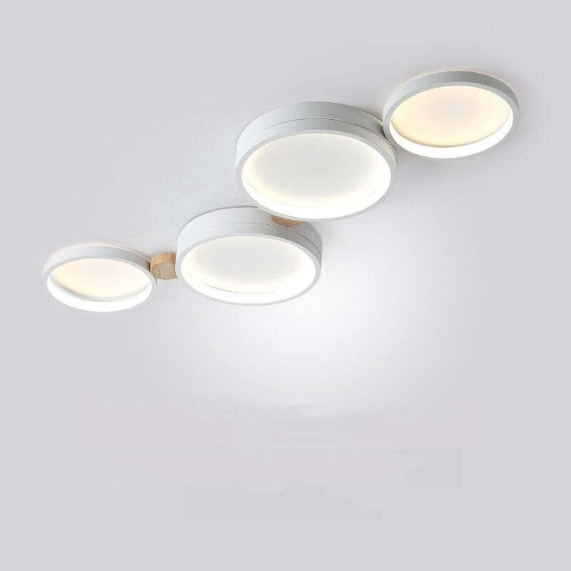 Plafonnier en métal blanc et gris NovaLumen — Design contemporain