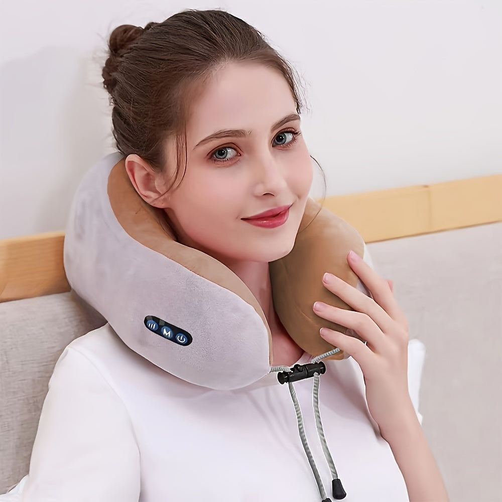 NovaRest U-formad nackkudde — mild vibrationsmassage