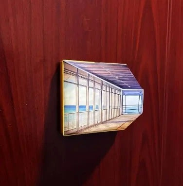 3D-Kunst-Nachtlicht mit bloßem Auge sichtbar — kreative hölzerne Wandleuchte
