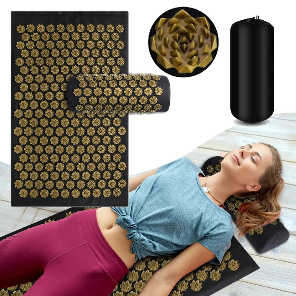 Acupressure Mat Set — Spiked Massage, Pain Relief & Stress Reduction
