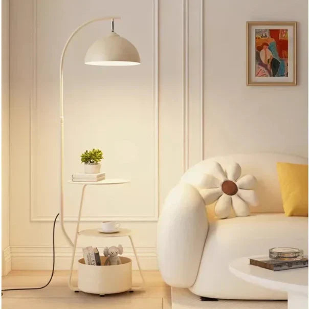Deretia Nordic Glow Floor Lamp With Built-In Storage For Living Rooms