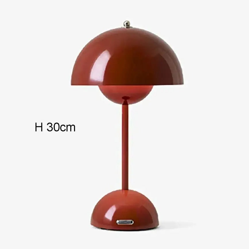 Lampe de table nordique en forme de champignon avec LED — Éclairage sans fil rechargeable