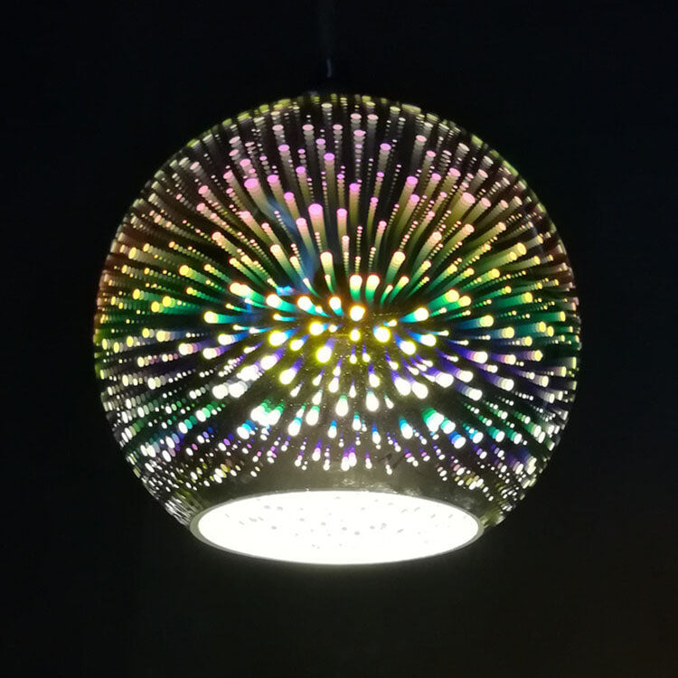 Modern färgglad 3D-pendellampa i glaskupol, 1 ljuskälla