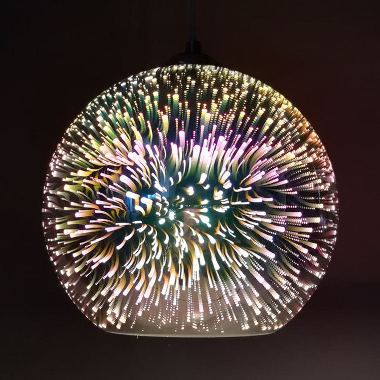 Modern färgglad 3D-pendellampa i glaskupol, 1 ljuskälla