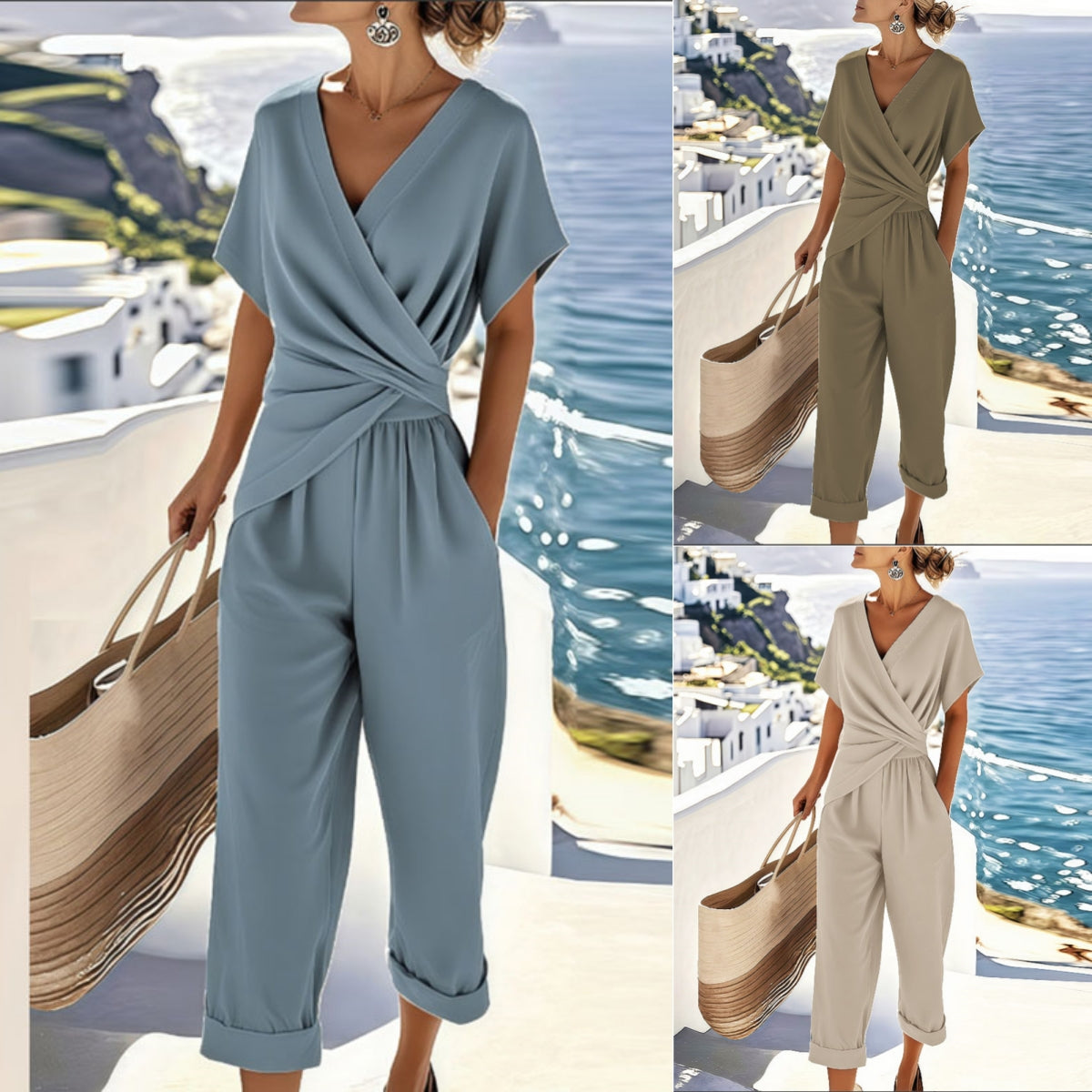 Combinaison Slim Drapée Casual