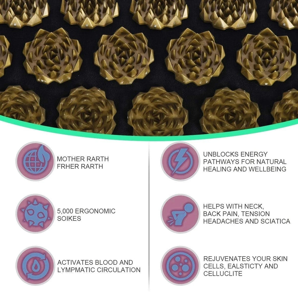 Acupressure Mat Set — Spiked Massage, Pain Relief & Stress Reduction