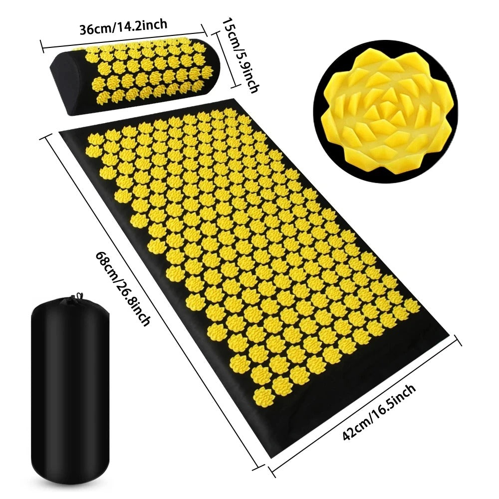 Acupressure Mat Set — Spiked Massage, Pain Relief & Stress Reduction