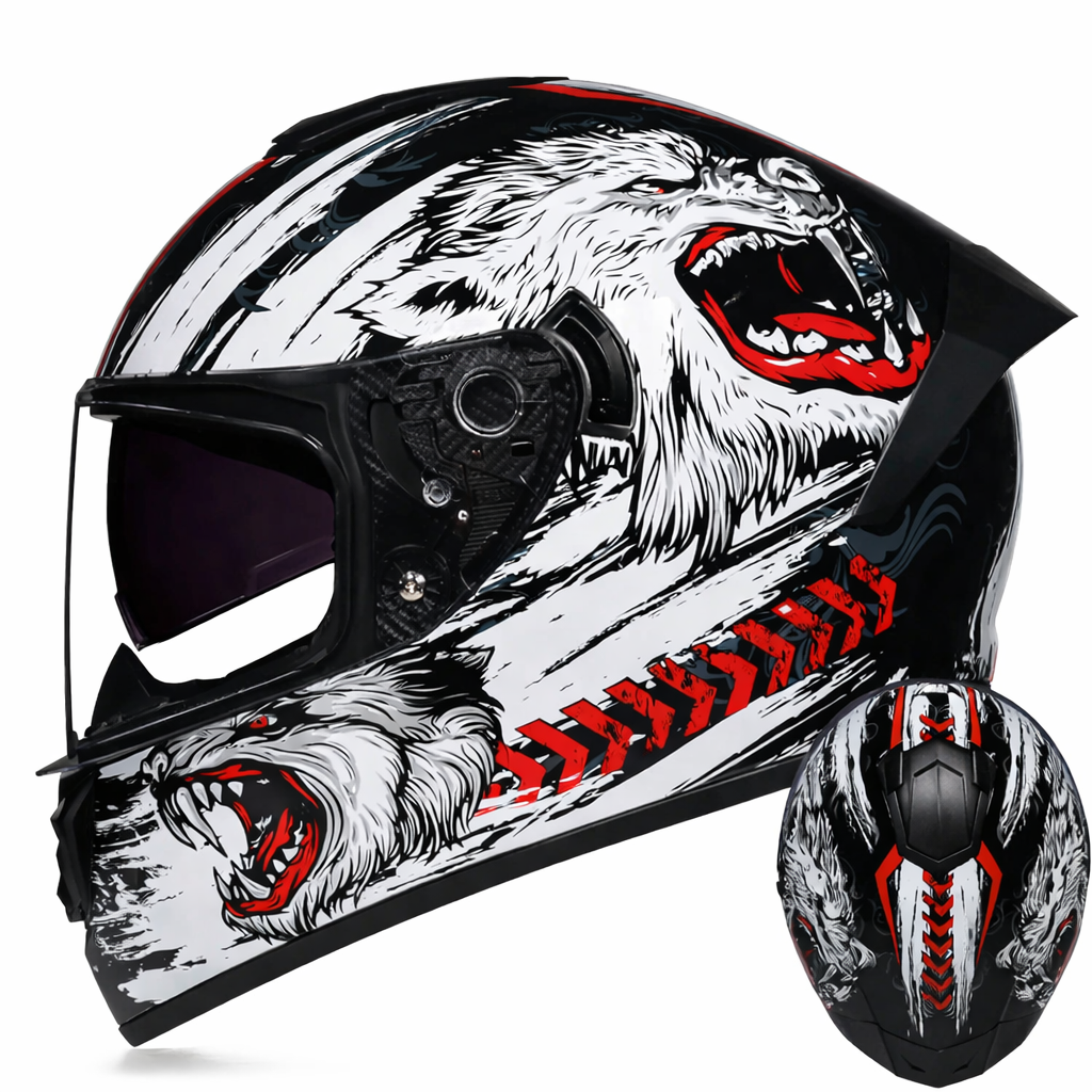 Capacete Integral LVS-701 — Sistema de Viseira Dupla, Proteção Térmica para o Inverno