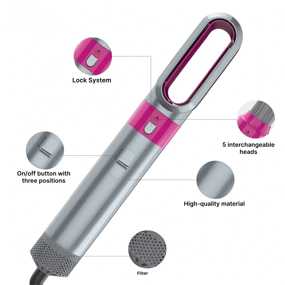 Moldeador de cabello AirStyler — control suave del calor del aire a 105°C