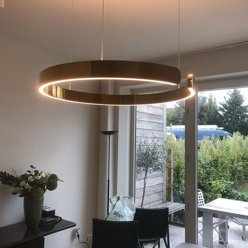 ModernLuxe moderne runde LED-Pendelleuchte – warmes Licht