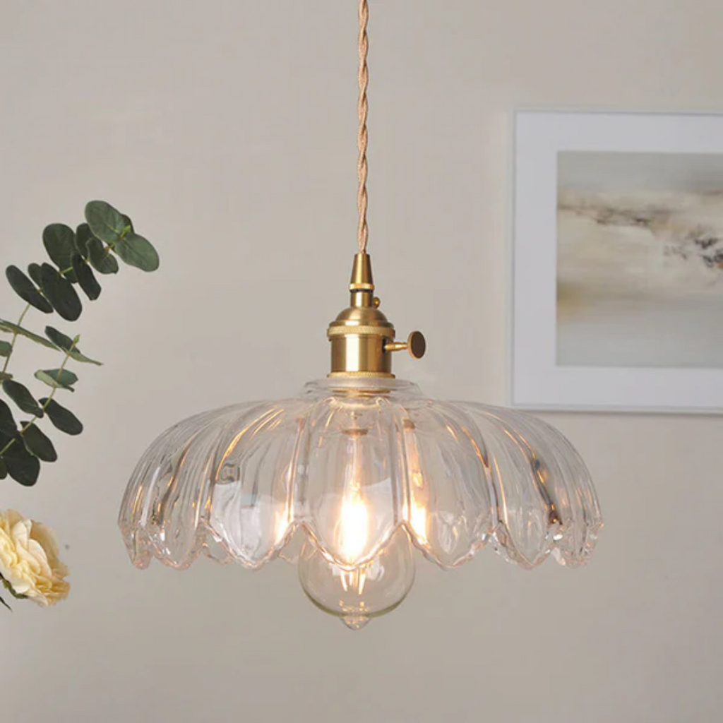 Elara Bloom Glass Pendant Light For Indoor Living Areas