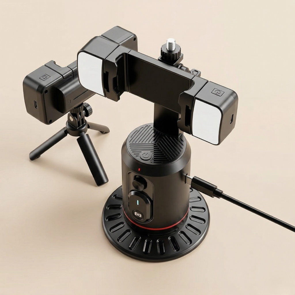 Chytrý sledovací gimbal stabilizátor — motorizovaný držák proti otřesům, inteligentní sledování obličeje