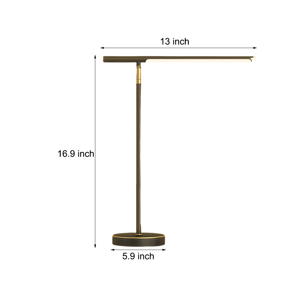 Lampada da scrivania lineare in ottone e rame con LED - Direzione della luce regolabile