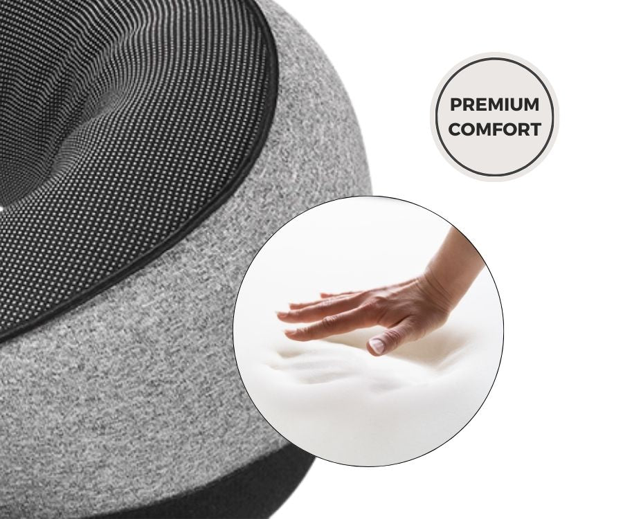 Memory Foam Travel Neck Pillow — Ergonomic Contour Fit, Compact Carry Size