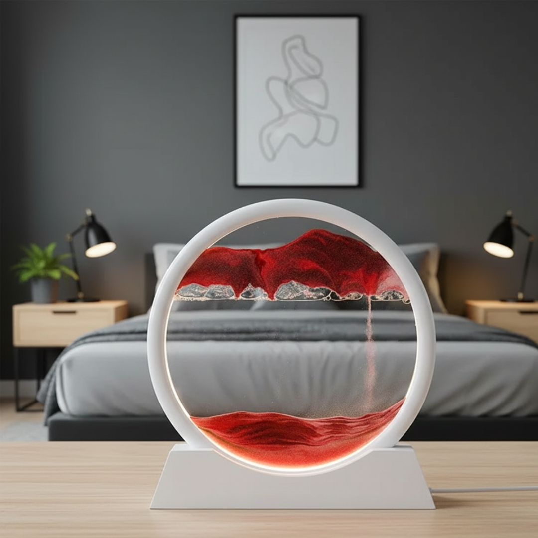 Gravity Flow Sand Art Frame — Circular Multi-Hued Kinetic Decor