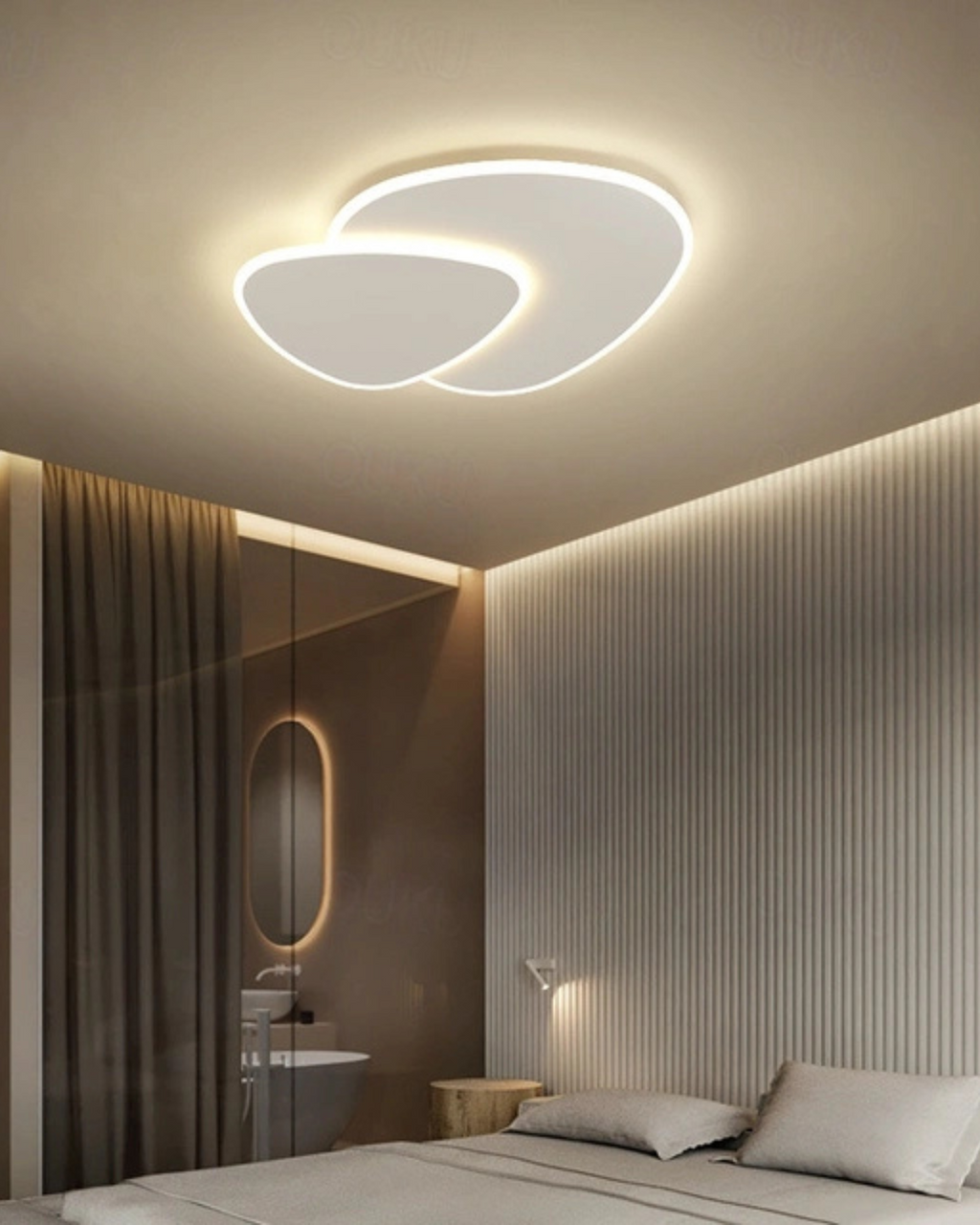 Asymmetrical Ceiling Light — Integrated LED Warm Glow