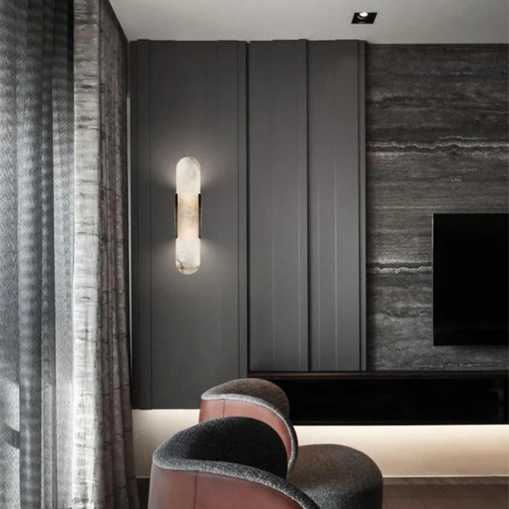 Aurora Marble Wall Light In Two Sizes For Ambient Indoor Atmosphere