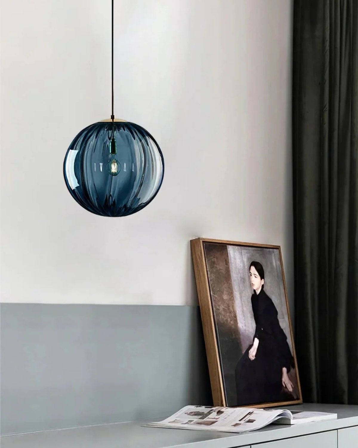 VeraLux vintage taklampa i bärnstensfärgat glas med varmt sken