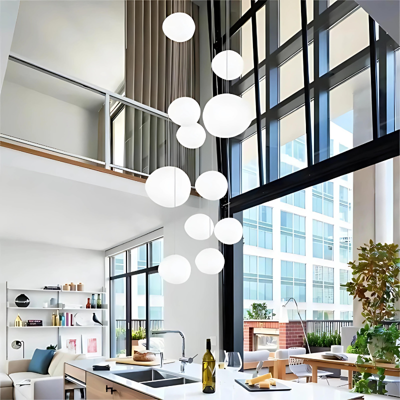 AstraGlow Pebble Shaped Glass Pendant Lamp For Dining Rooms