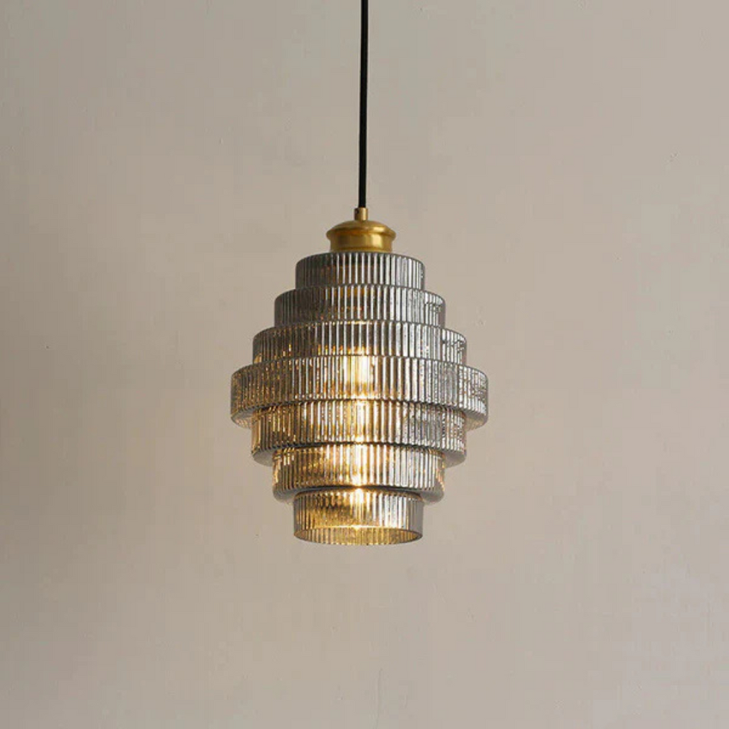 Kirrea Messing Akzent Glas Pendelleuchte im Vintage-Stil