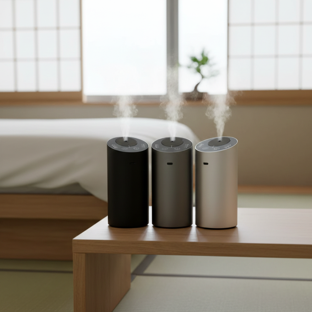 Bezdrátový přenosný aroma difuzér — vestavěná dobíjecí baterie, bezvodý mechanismus