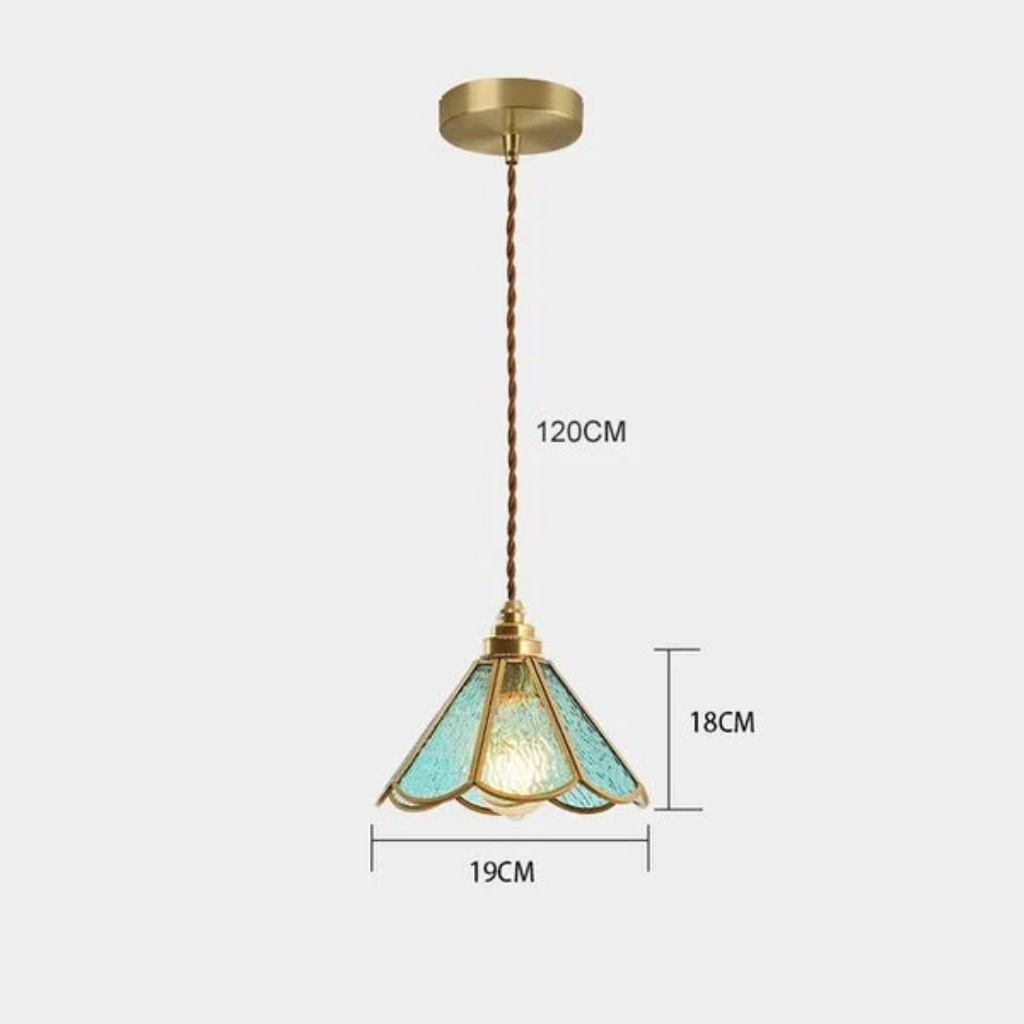 Lunara Dining Room Pendant Light With Stained Glass Design