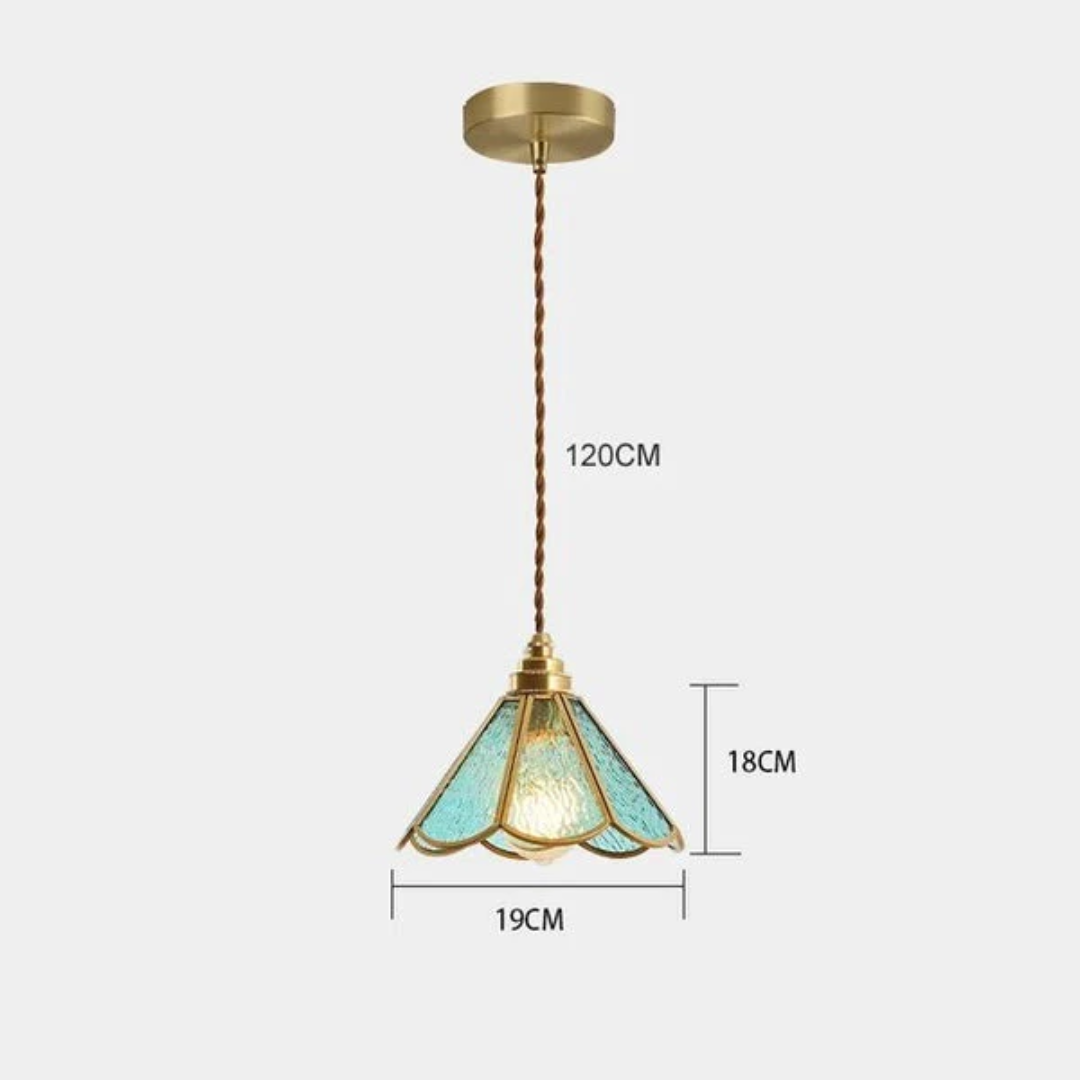 Lunara Dining Room Pendant Light With Stained Glass Design