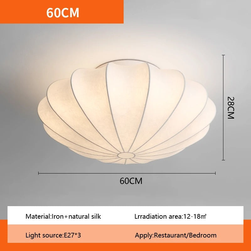 Zen Glow japanskinspirert silkeloftslampe — varmt lys