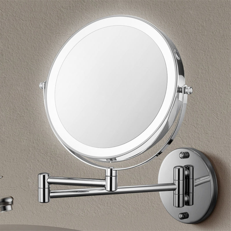 Luxa Rechargeable Wall-Mounted Shaving Mirror — 1X and 10X Magnification, LED Illumination