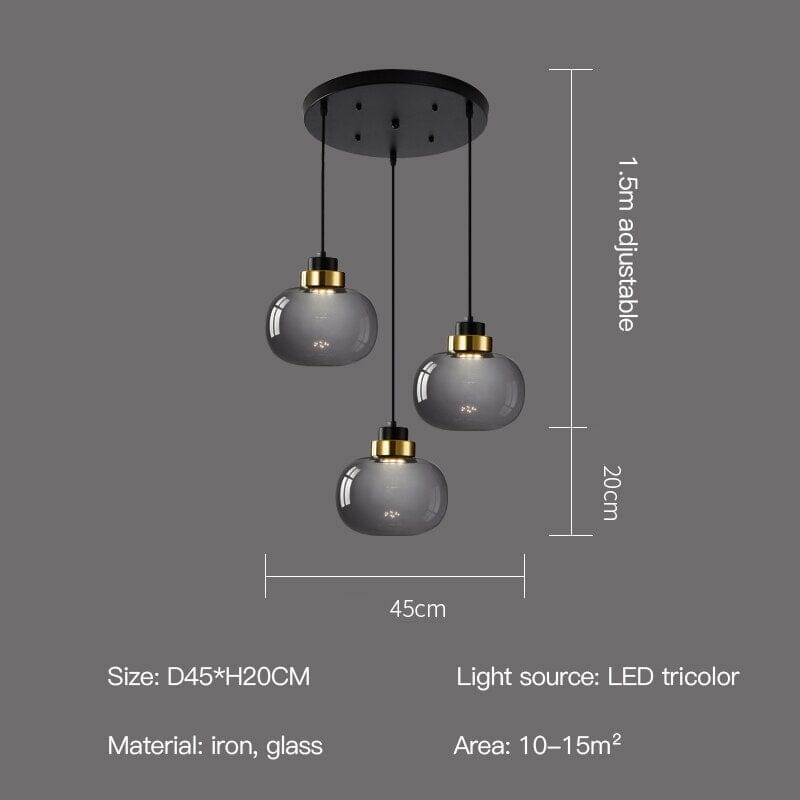 Luma Glas-Pendelleuchte mit nordischem Retro-Glühen