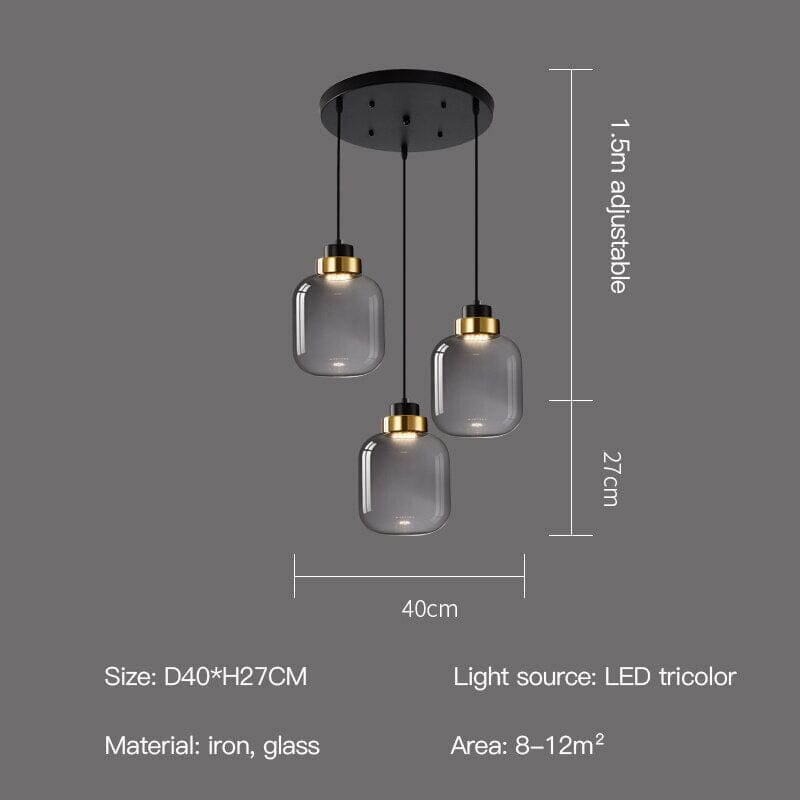 Luma Glas-Pendelleuchte mit nordischem Retro-Glühen