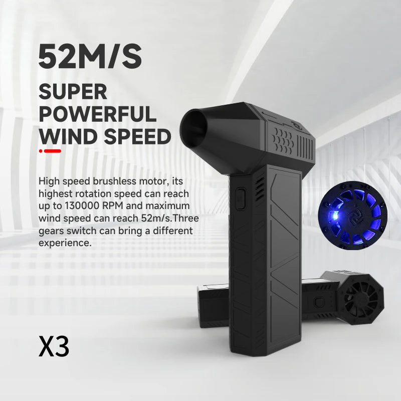 Mini-Turbo-Jet-Lüfter X3 - 130.000 RPM, Windgeschwindigkeiten bis zu 52 m/s