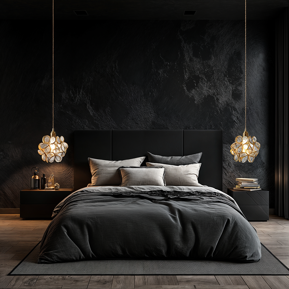 Aurea Florale Glas-LED-Pendelleuchte mit eleganten goldenen Akzenten