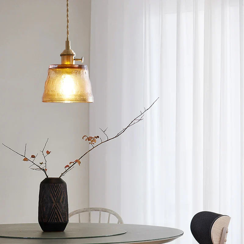 Lumera Pendelleuchte mit Kupferglas und LED-Beleuchtung