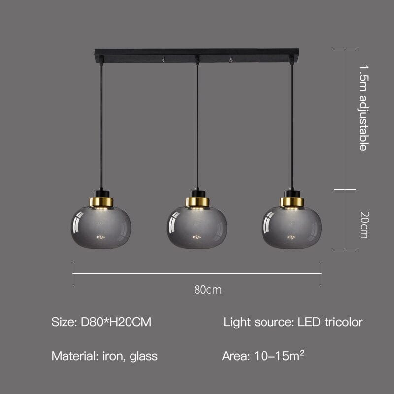 Luma Glas-Pendelleuchte mit nordischem Retro-Glühen