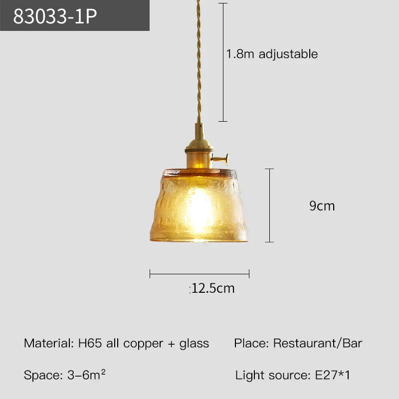 Lumera Pendelleuchte mit Kupferglas und LED-Beleuchtung