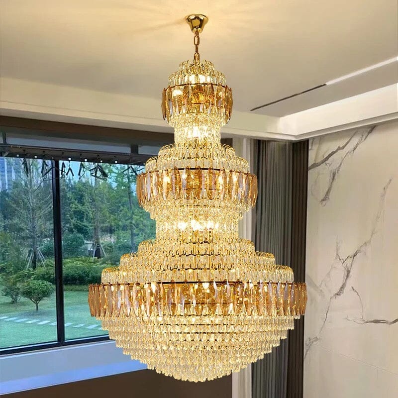 Langer Kristall-Kronleuchter Denise im luxuriösen europäischen Stil