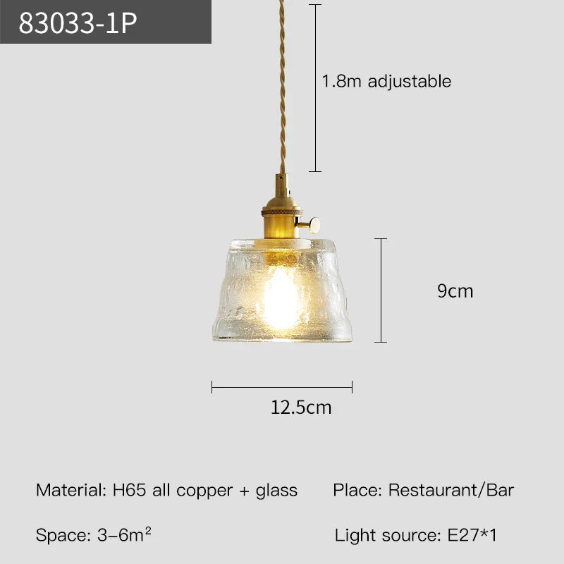 Lumera Pendelleuchte mit Kupferglas und LED-Beleuchtung
