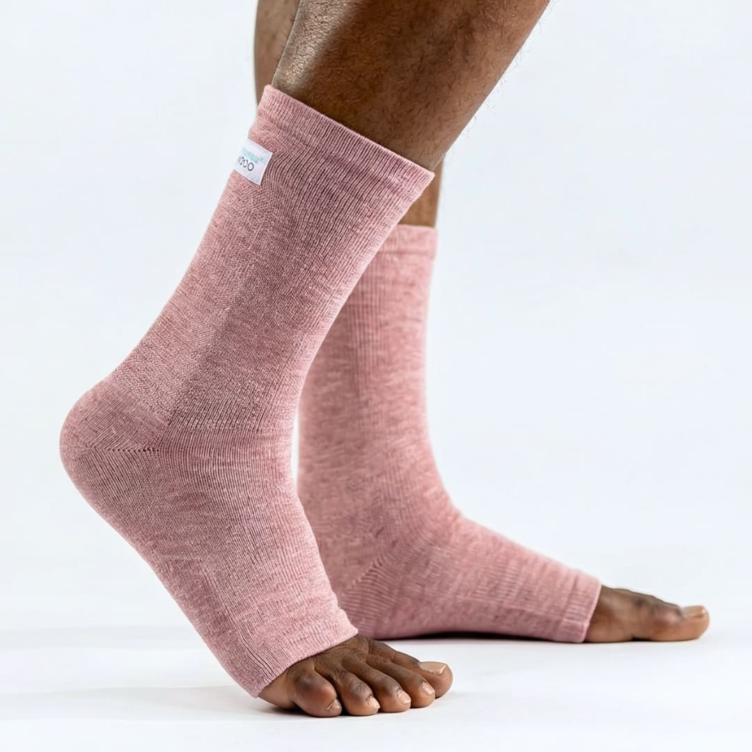 Mangas respiráveis de bambu para os pés — Ajuste de compressão suave